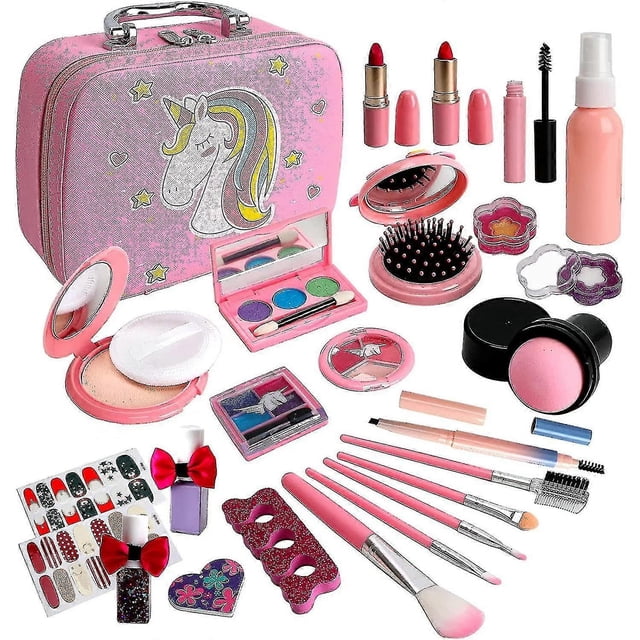 Kids Makeup Sets For Girls, Washable Kids Make Up Kit Girls Toys, Non-toxic Makeup Set For Little Girls, Childrens Makeup Sets Kids Toys Christmas Bir