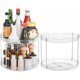 thumbnail image 1 of Organizador Lazy Susan de 2 niveles para encimera, paquete de 2 estantes para gabinete y despensa, doble plato giratorio de especias transparente y organizador, 1 of 4
