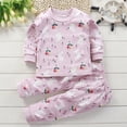 thumbnail image 2 of TOWED22 Infant Baby Girls Clothes Toddler Long Sleeve Crewneck Sweatshirts Jogger Pants 2Pcs Fall Winter Outfits Size:12-18 M,Color:Pink, 2 of 6