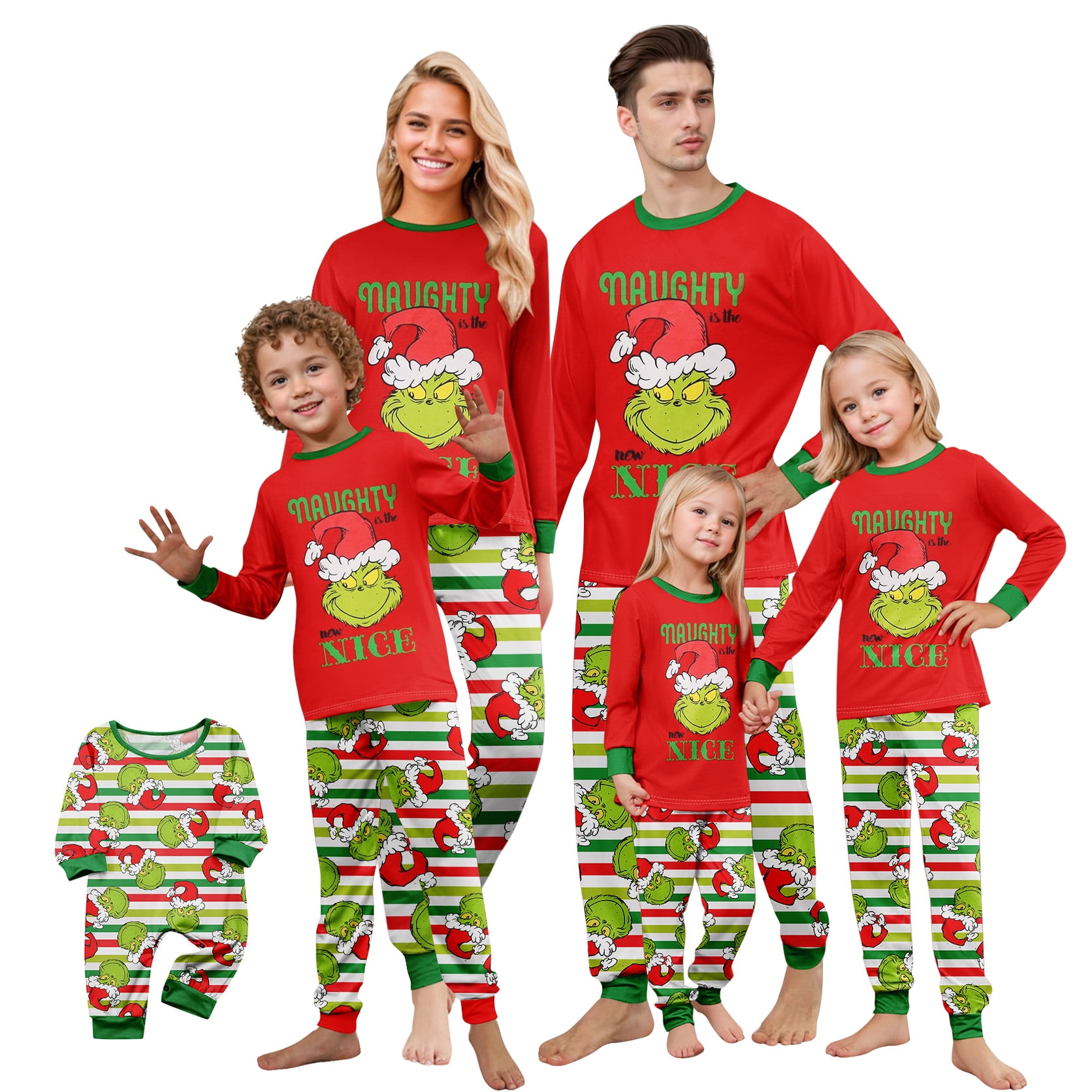 Pyjamas De Noël Assortis Famille – Papa, Maman, Bébé & Enfants – Motif Lutin Festif « Stop Elfing Around »