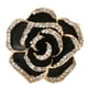 thumbnail image 2 of Broches de flores para mujer, broche de flores con diamantes de imitación, broche de flores de boda, broche de flores negro, compacto y ligero, 2 of 8