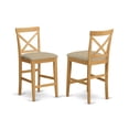 thumbnail image 3 of East West Furniture CAPB5H-OAK-C Counter Height Dining Pub Table & 4 Bar Stools with Backs, Oak, 3 of 5