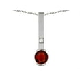 thumbnail image 2 of Star K � Round 6mm Genuine Garnet Bar Pendant Necklace, 2 of 9