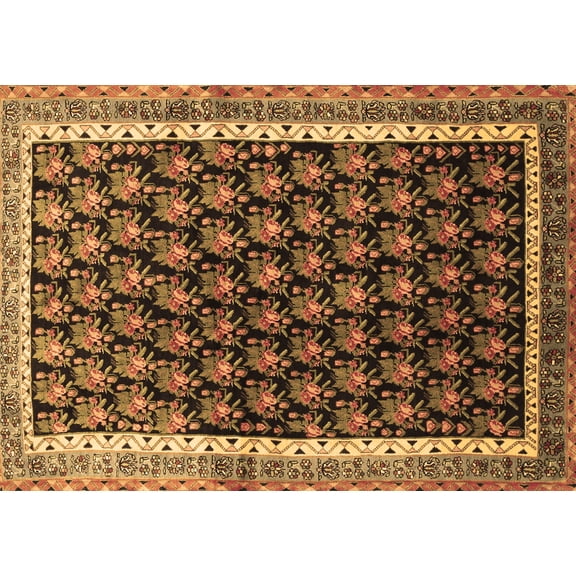 Ahgly Company Indoor Rectangle Persian Brown Traditional Area Rugs, 5' x 7'