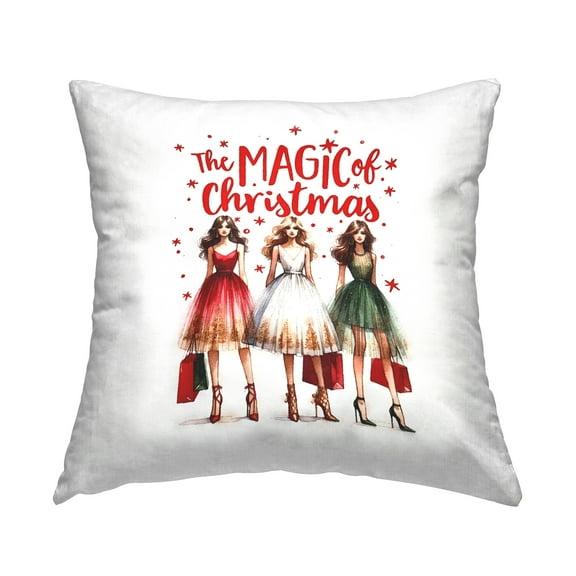 Stupell Industries Glam Magic Of Christmas Decorative Printed Throw Pillow, 18 x 18