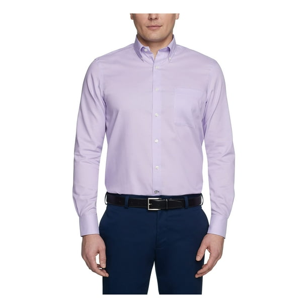 Camisa Tommy Hilfiger para hombre, no planchada, lila esmerilada
