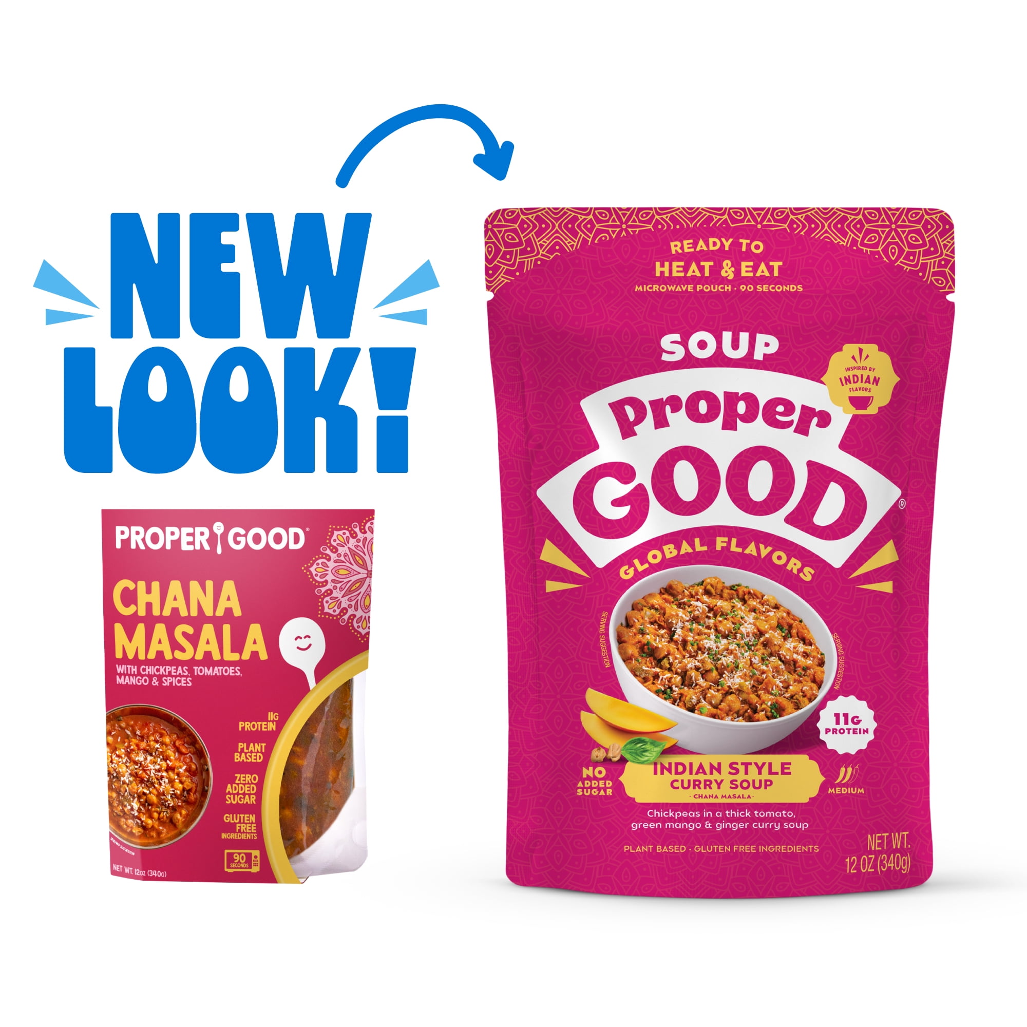 (2 pack) Proper Good Indian Style Curry Soup, Ready in 90 Seconds, Shelf Stable Meal, 12 oz