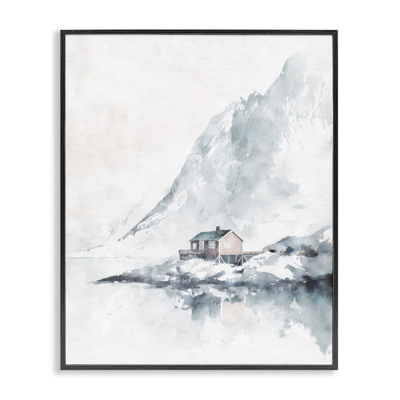 Stupell Industries Farmhouse Snow Shelter Watercolor Black Framed Giclee Art, 11 x 14, by Svetlana Aleynikova