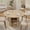Natural wood color, variant on Ataucjin 47'' Dining Table with Hidden Storage for 4, Kitchen Dining Room Circle Dinner Pedestal Table with Slide Door Shelf, Space Saving Wood Furniture for Small Spaces, Dining Room,table only