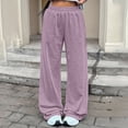 thumbnail image 2 of Hearthz Wide Leg Sweatpants Women High Waist Womens Trouser Pants Fall Soft Fleece Women Sweatpants Cotton Joggers for Women, 2 of 6