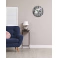 thumbnail image 3 of Wall Clock 14 Inch Rustic Daisy Round Silent Decorative Wall Clocks Battery Operated for Living Room Bedroom Kitchen Classroom Decor, Teal Flowers Grey Wood Textured,Large, 3 of 7