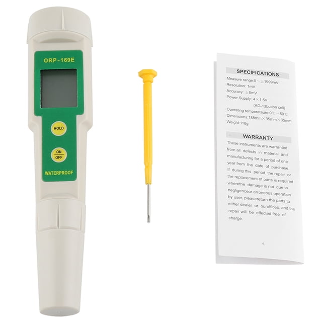 Delaman Moniteur de qualité de l'eau, 2 en 1 Digital ORP/Temp Meter Aquarium Pool Hydroponic Water Monitor
