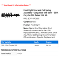 thumbnail image 2 of Front Right Strut and Coil Spring Assembly - Compatible with 2011 - 2014 Chrysler 200 Sedan 3.6L V6 2012 2013, 2 of 2
