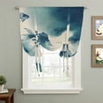 thumbnail image 2 of Navy Blue Fish Balloon Curtains for Living Room/French Door, Nautical Coastal Summer Ocean Modern Rustic Tie Up Curtains 63 Inch Length Energy Saving Kitchen Curtains Shades for Windows 42"x63", 2 of 8