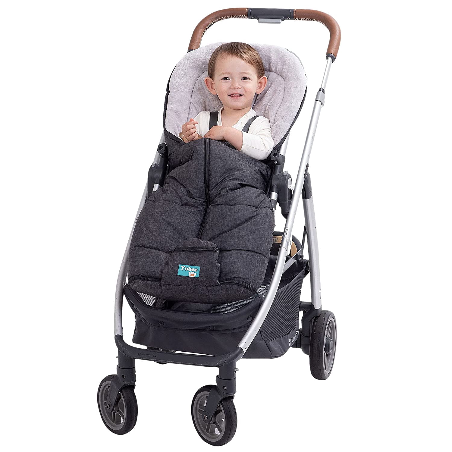 Winter Waterproof Warm Stroller Bunting Bag, Center and Botton Open for Easy in and Temperature Control, Multi Use, Toldder Size, Grey