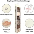 thumbnail image 3 of Lirex 6 Pocket over The Door Purse Organizer with Zipper, PVC Visual Compartment, Dust-Free, Cream White, 3 of 7