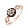 thumbnail image 2 of AFFY 1/4 CT Round White Natural Diamond & Champagne Cluster Frame Engagement Ring 10k Solid Rose Gold (I2-I3 Clarity, 0.25 Cttw) Ring Size-7.5, 2 of 2