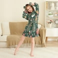 thumbnail image 3 of FORMRS Niños Bathrobe Unisex Hooded Robe Soft Plush Pajamas Sleepwear, Size 2-3T, Yellow Christmas Gingerbread, 3 of 7