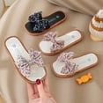 thumbnail image 3 of Mepaouo Girl's Bows Sandals Square Toe Casual Summer Flats Toddler Kids Cute Beach Walking Slides, 3 of 6
