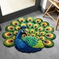 thumbnail image 3 of 60x60cm Crystalline Velvet Quick-Dry Non-Slip Bath Mat with Peacock Design, Decorative Non-Slip Mat for Bathroom and Living Areas, 3 of 8
