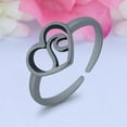 thumbnail image 3 of 7.5mm - Heart & Wave Toe Band Ring 925 Sterling Silver Thin Adjustable Stylish Rings for Women, 3 of 5