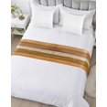 thumbnail image 5 of Bed Runner Scarf Twin Size, Farmhouse Yellow Brown Stain Bed Runners & Scarves for Foot of Beds, Vintage Wooden Striped Decorative Bedding Runner Scarf for Hotel Home Bedroom 71 x20 Inch, 5 of 6