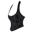 thumbnail image 4 of Elainilye Fashion Corset Tops for Women Sexy Lace-up Floral Print Fishbone Court Vintage Corset Straps Tank Shapewear,Black, 4 of 8