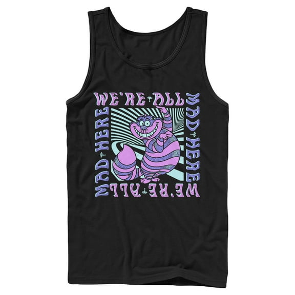 Men's Alice in Wonderland We're All Mad Here Trippy  Tank Top Black X Large