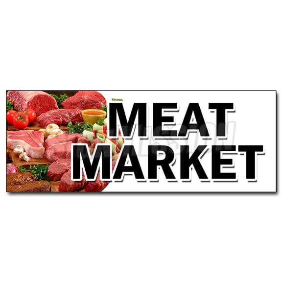 12" MEAT MARKET DECAL sticker butcher gourmet usda prime pork chicken corn