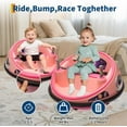 thumbnail image 2 of Lumiparty 12V Kids Electric Bumper Car with Parent Remote Control, 360° Spinning & Music, Safety Belt - Ride On Toys for Toddlers 2-5 Years, Pink, 2 of 7