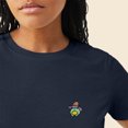 thumbnail image 5 of Dalix Sorcerer Frog Embroidered Cotton Relaxed Short Sleeve Tee T Shirt Womens in Navy Blue 2XL XX-Large, 5 of 5