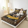 thumbnail image 4 of jejeloiu Farm Animal Cow Bed Sheets,Rustic Plant Sunflower King Sheets,Farmhouse Cattle Hide Sheet Set For Kids,Breathable Home Decor,4-Piece, 4 of 7