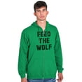 thumbnail image 5 of Feed The Wolf Sarcastic Hangry Gym Zip Up Hoodie Men's Women's Brisco Brands S, 5 of 6