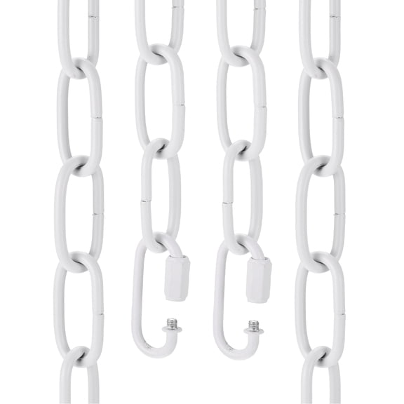 Uxcell 6ft Lighting Hanging Chain, 4mm/0.16" Looping Metal Pendant Chandelier Chain Extension with 2 Quick Link Lock for Hanging Plant Pendant Chandelier Light Fixture, White