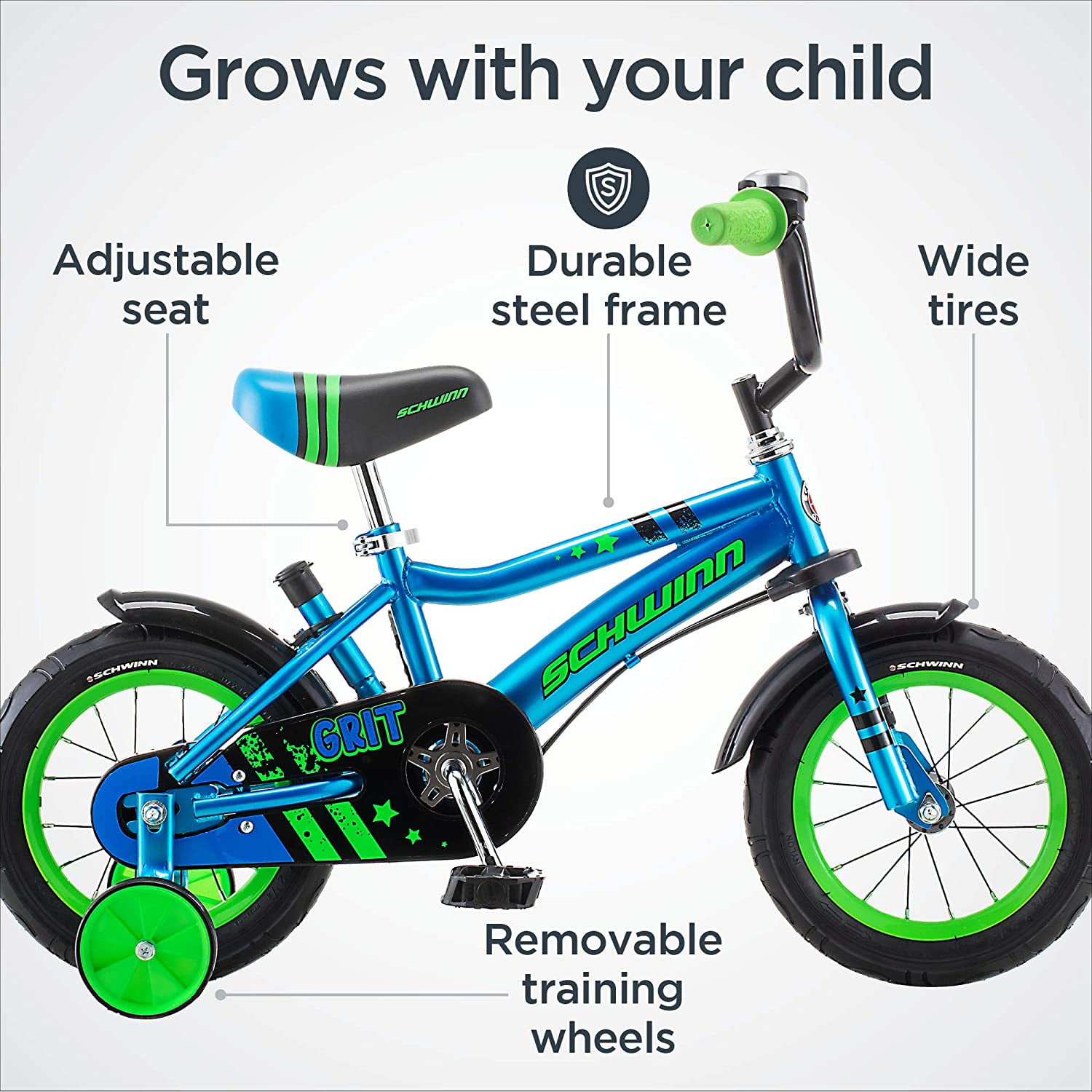 schwinn grit and petunia steerable kids bike