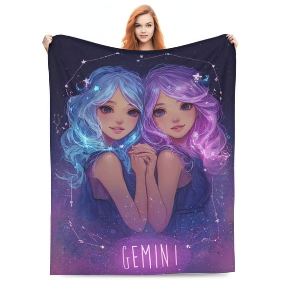 Celestial Blanket for Adults – Soft Flannel Zodiac Throw Blanket, Starry Night Sky Pattern, Cozy Astrology Gift for Bedroom, Couch, or Living Room 50x40