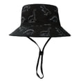 thumbnail image 2 of Ccpelsie Baby Sun Hat for Baby Girl Boy 0-4T - Wide Brim Toddler Bucket Hat Adjustable Strap Infant Hats for Outdoor(Black,3-5 Years), 2 of 4
