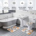 thumbnail image 6 of Retro Lily Flower Bathroom Rugs Set Orange White Floral Modernism Non Slip Absorbent Soft Bath Mats 3 Piece Set with Bathroom Rug, U-Shaped Floor Mat, Toilet Seat Cover Large Size, 6 of 9
