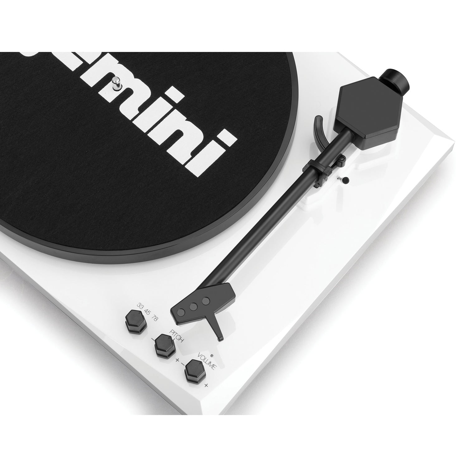 Gemini Vinyl Record Player Turntable with Bluetooth and Dual Stereo Speakers (White)
