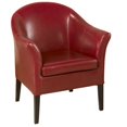 thumbnail image 2 of Hawthorne Collections Chaise Club en Cuir Rouge, 2 of 2