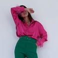 thumbnail image 4 of Turilly Women Fashion Long Sleeve V-Neck Solid Color Shirt Tops Blouse Shirt, 4 of 9