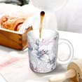 thumbnail image 3 of Yiaed Lilies Flowers Print Ceramics Coffee,Large Handle Design,Extra Large Tea and Coffee Cup for Office and Home Mugs, 3 of 6