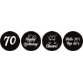 thumbnail image 2 of Darling Souvenir chocolate Labels DIY 190 Pcs Cheers 70th Birthday Theme Stickers-Black, 2 of 2