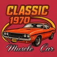 thumbnail image 3 of Vintage Classic 1970 Muscle Car Men's V-Neck T-shirt American Power Legendary V8 Performance, 3 of 7