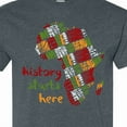 thumbnail image 4 of Inktastic Black History Month History Starts Here African Fabric Print T-Shirt, 4 of 5