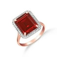 thumbnail image 4 of Galaxy Gold 7.45 ct 14k Solid Gold Emerald Cut Ruby Halo Diamond Ring 4894 (Rose-Gold, 5.5), 4 of 7