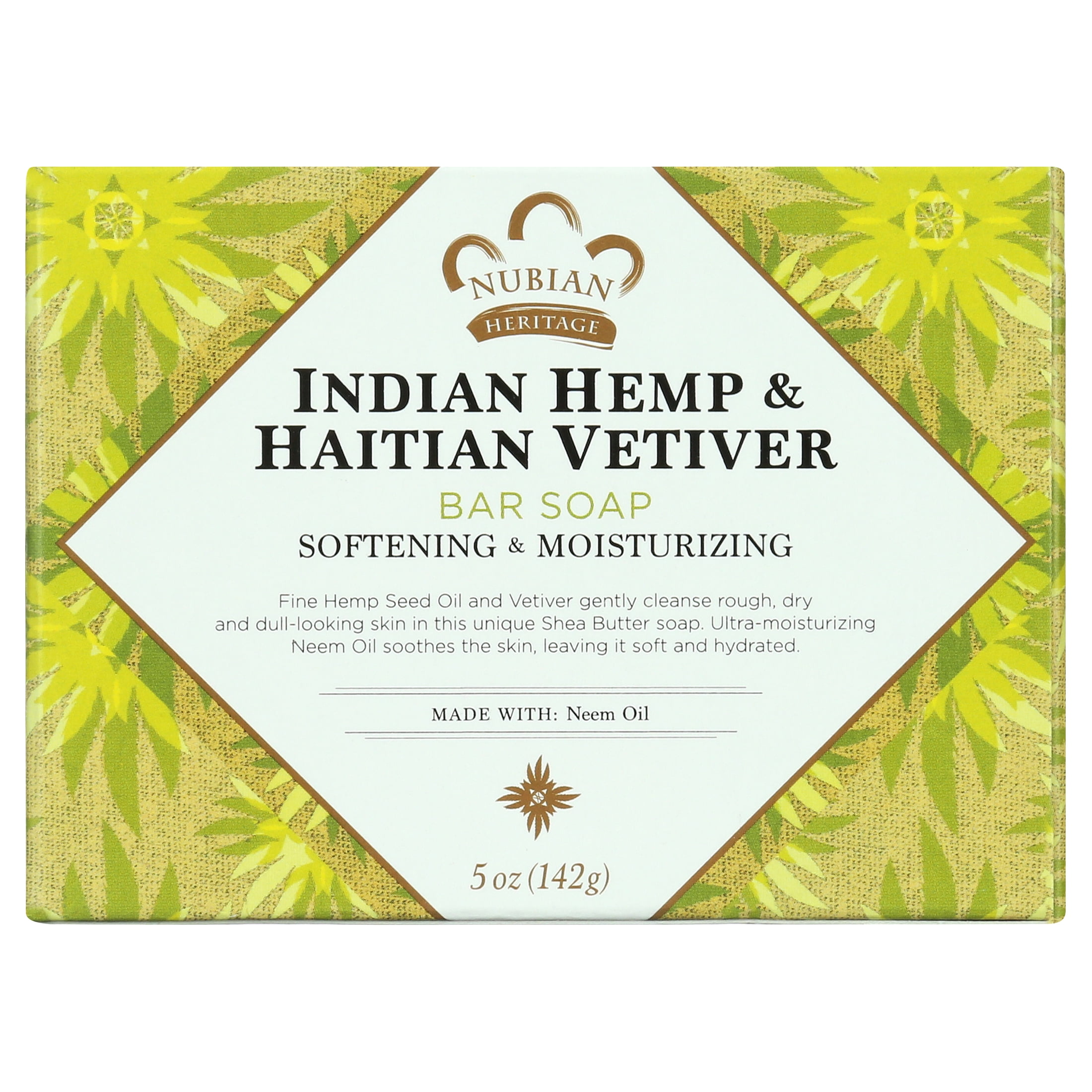 Nubian Heritage Bar Soap Indian Hemp And Haitian Vetiver - 5 Ounce