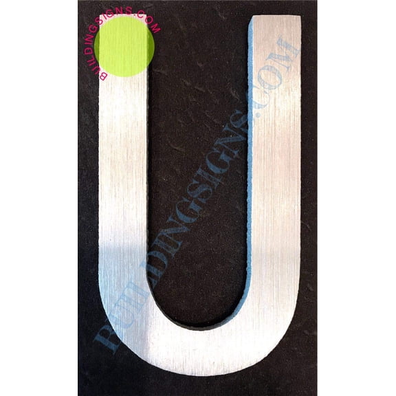 Aluminum Letter U Sign (Brush Silver,Double Sided Tape, Rust Free, 2.75 inch)-LGANTE NUMRO DE Porte BROSSE Artiste (ref-2201)