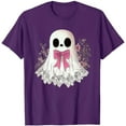 thumbnail image 3 of Halloween Ghost Bow T-Shirt Women Cute Graphic Tee Fall Short Sleeve Funny Spooky Costume Tops, 3 of 3