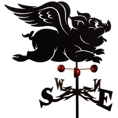 - Handmade Flying Pig Piggy Steel Weathervane Side Mount